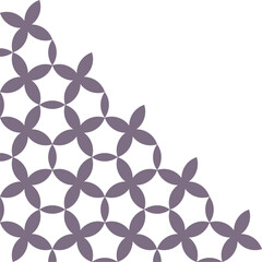 Geometric Floral Corner Decoration in Batik Style
