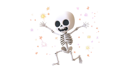 Cute cartoon skeleton