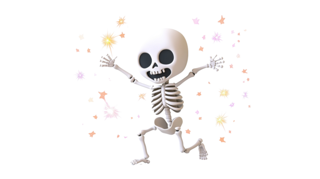 Cute cartoon skeleton