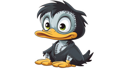 Cartoon duck dressed up as a Halloween cosplay