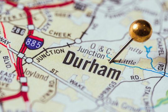 Durham, NC North Carolina USA, US Map Pin, City Location, Travel Destination, Navigation