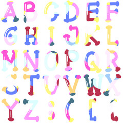 Colorful Artistic Alphabet Uppercase Letter Set – Creative Decorative Font Design