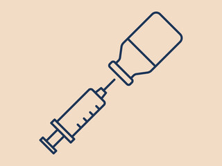Vaccination icon. Social issues problems icon. Simple vector illustration in modern thin line style. Vector illustration.