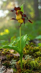 Wild orchid in morning light