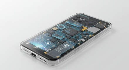 Exploring the inner workings of a smartphone technology dissection in a minimalist studio environment