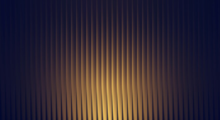 Abstract dark background with vertical lines and golden light in the center