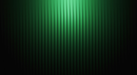 Vertical green lines create an abstract background with a spotlight effect on top