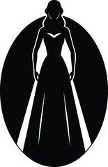 woman standing silhouette black illustration on wh.eps