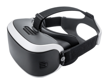 Modern virtual reality headset showcasing sleek design and comfortable fit.