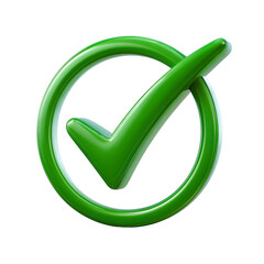 Green Checkmark 3D Icon Approval Success