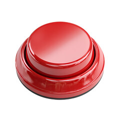 Red Button Push Button 3D Render