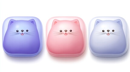 Fototapeta premium Three cute cartoon cats