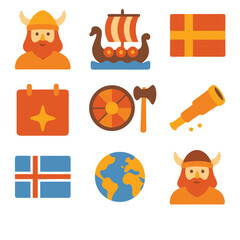 Leif erikson day image features viking exploration with a ship, telescope, and erikson, suitable for educational and historical content.