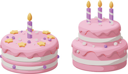 cake, birthday, celebration, dessert, frosting, candle, sweet, party, pink, sprinkle, layer, icing, festive, treat, bakery, delicious, pastry, tier, cream, baked