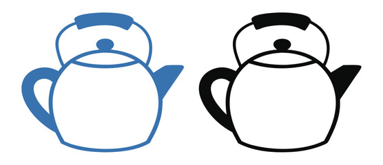 teapot glyph outline icon with white background vector stock illustration 

