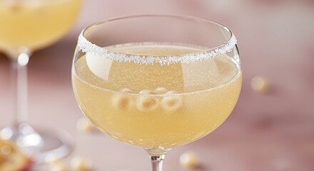 Delicate cocktail in elegant glass