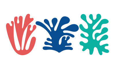 Three Organic Botanical Boho Abstract Shapes Vector Art