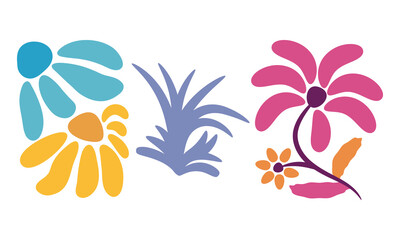 Obraz premium Multicolored Abstract Boho Botanical Shapes Vector Art