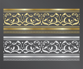 Border pattern classic ornament with gold color