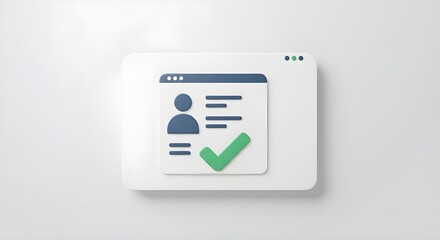 User profile check mark on website, user verification icon