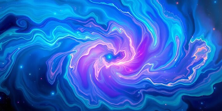 Vibrant swirling nebula of blues, greens, and purples,  art,  bold - Powered by Adobe