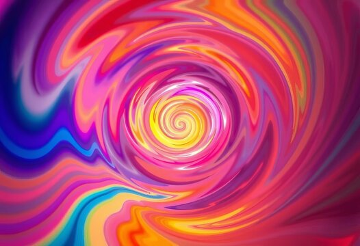 Abstract swirling vortex, vibrant color gradients create illusion of depth and movement ,  modern,  lines