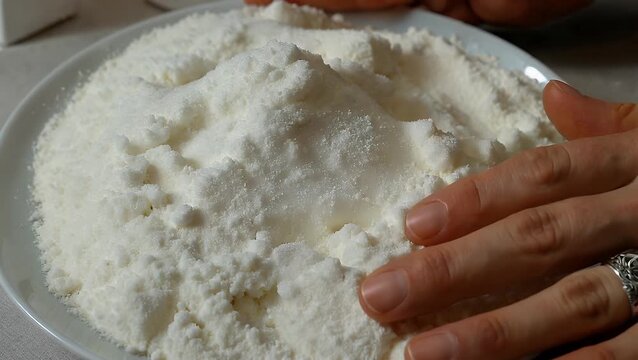 Overhead Perspective of Completely Filled Dish with Confectioner's Sweet Dust
