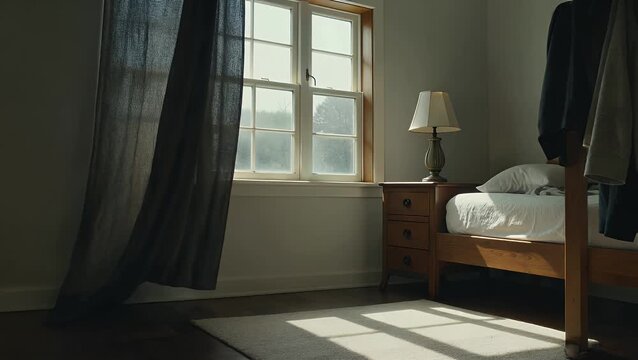 Somber Emotional State Evoked by the Dim Glow Emanating from Residential Window