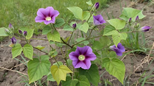 Vibrant Blossom from Fast-Growing Climbing Vine with Potential Herbal Applications