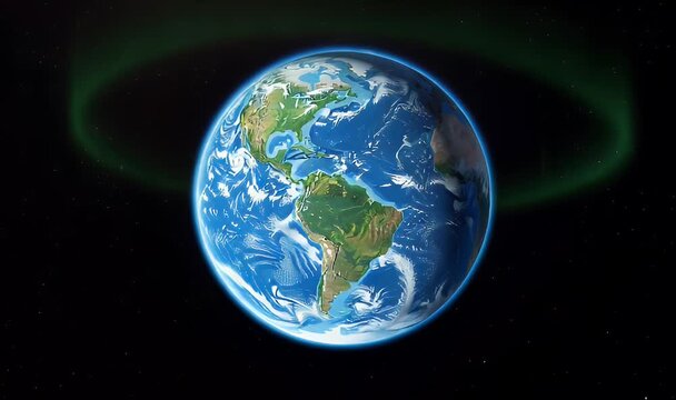 Earth with Aurora: A Vibrant Planet View