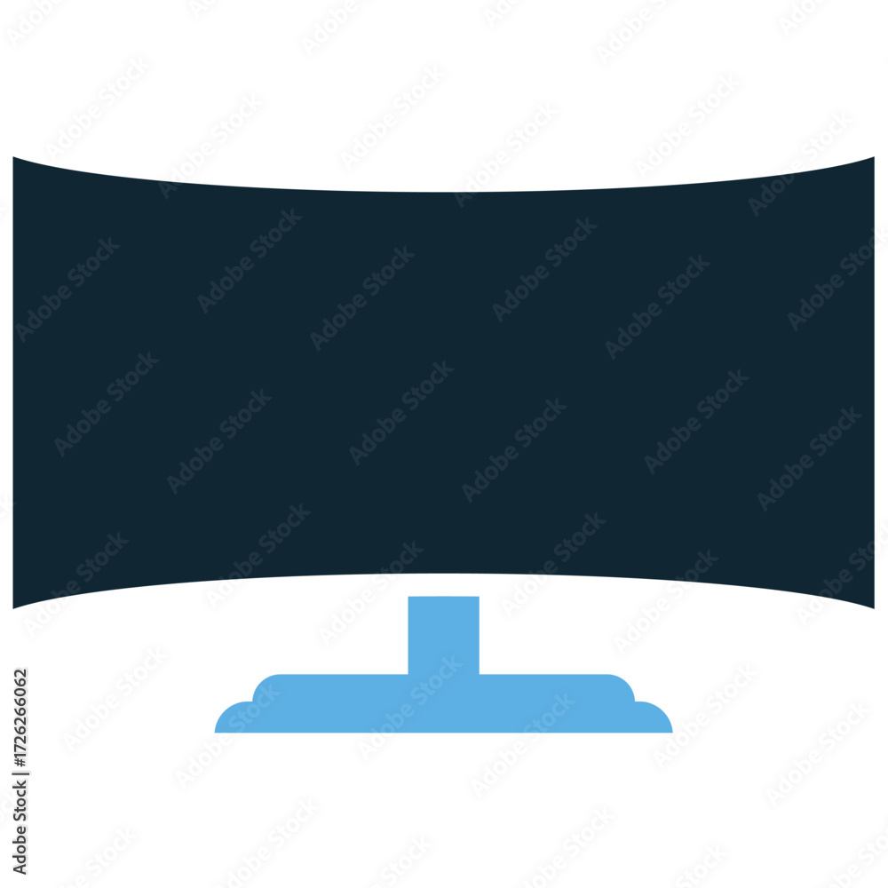 Poster ultrawide monitor icon vector. perfect for technology, gaming, and productivity themes. a clear symb