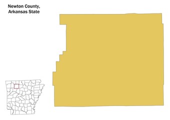 Newton county map, Arkansas state