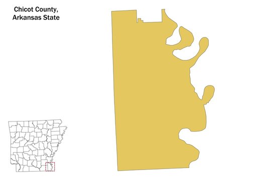 Chicot county map, Arkansas state