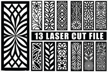 Laser cut files set for modern decor projects