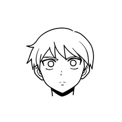 Black and white hot anime character line art illustration, stylish minimal outline drawing in clean style