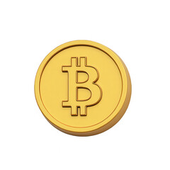 A golden bitcoin coin symbol is displayed against a black backdrop.