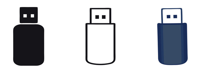 Usb icon logo design. Vector usb flash drive vector icon. Usb icon set. Flash disk sign and symbol. usb charging. 
