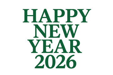 Happy new year 2026 greeting text typography