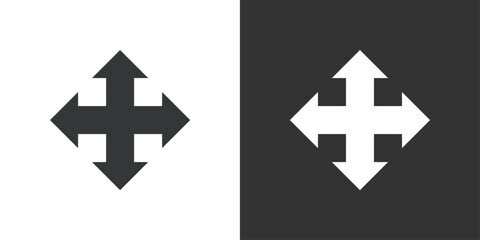 Move Tool or Re-position Cross Arrow Cursor Icon. Solid glyph series icon