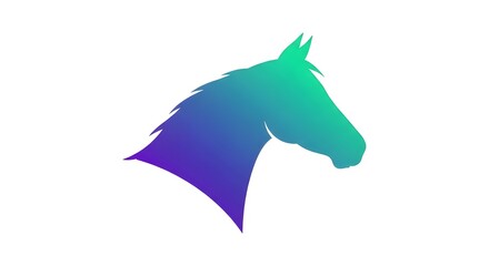 vector illustration of a blue horse