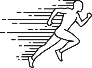 Dynamic runner sprinting forward with motion trail, symbolizing speed, agility, and athletic achievement &ndash; perfect for sports, fitness, and performance themes