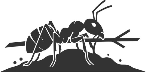 Vector of an ant insect silhouette illustration