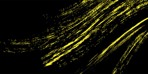 Yellow black brush stroke pattern car sticker, abstract banner, sporty lines, yellow black color combination, brush stroke pattern, grunge motorsport racing design.