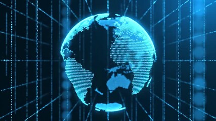 Global Digital Network and Technology Concept with Earth and Cyber Grid - Powered by Adobe