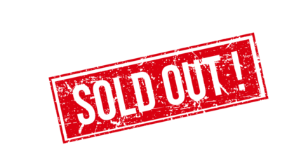Red grunge rubber stamp with the words Sold Out, isolated on a white background.