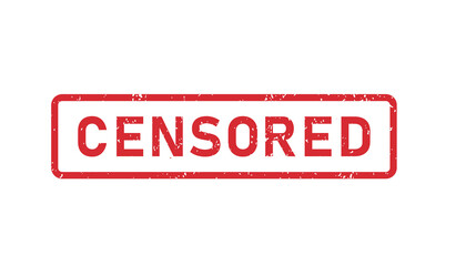 A red rectangular stamp with the word CENSORED printed in bold white letters.