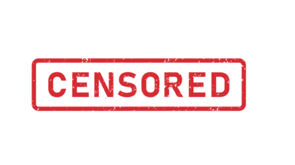 A red rectangular stamp with the word CENSORED printed in bold white letters.