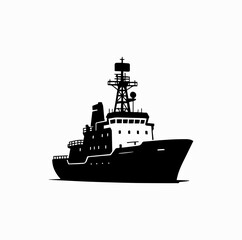 Arctic Ship Silhouette – Polar Exploration Vessel Vector