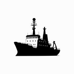 Arctic Ship Silhouette – Polar Exploration Vessel Vector