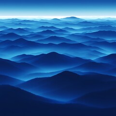 Obraz premium Misty mountain range, shades of blue